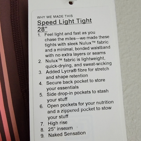 Lululemon Speed Light Tight 25" size 4 NWT - Picture 7 of 9